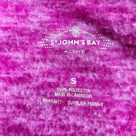 St. John's Bay Active Half-Zip Pullover Fleece Fuchsia Black Women's Size Small - Picture 5 of 10